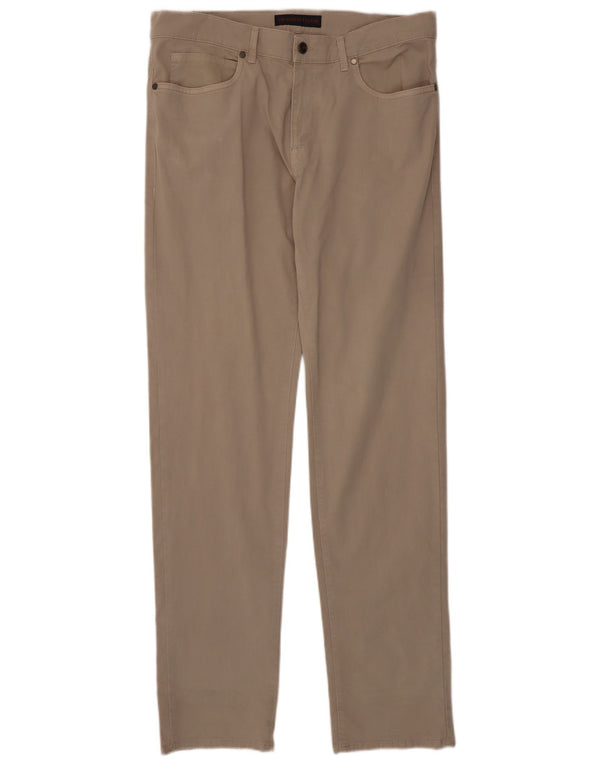 Pantaloni Casual Dritti Uomo Trussardi W37 L35 Cotone Beige