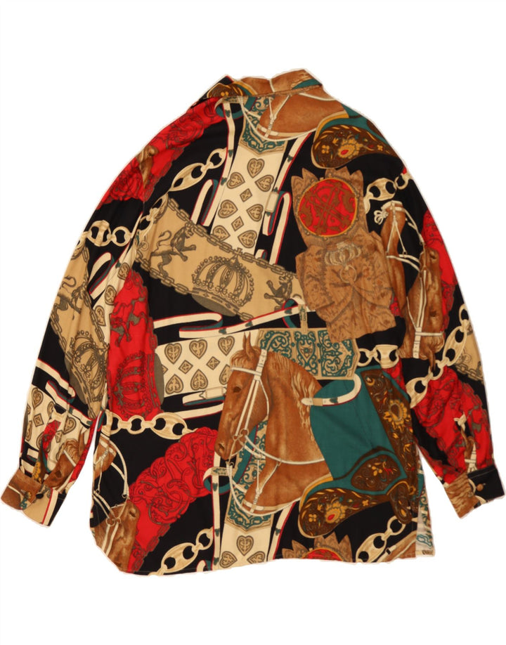EMMANUEL SCHVILI Womens Oversized Shirt Blouse IT 40 Small Multicoloured Vintage Emmanuel Schvili and Second-Hand Emmanuel Schvili from Messina Hembry 