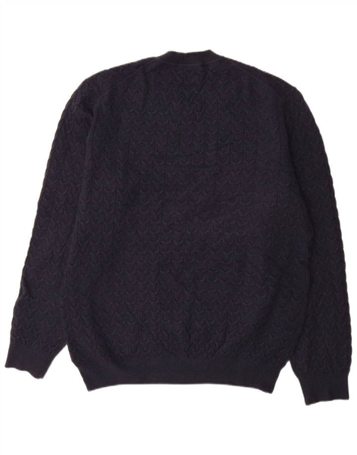 Massimo Dutti Maglione da uomo girocollo in viscosa XL blu navy