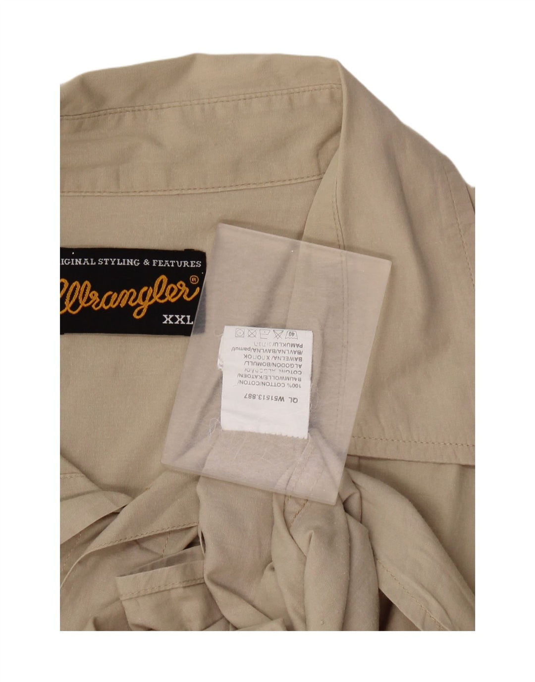 Camicia a maniche corte da uomo WRANGLER 2XL cotone beige
