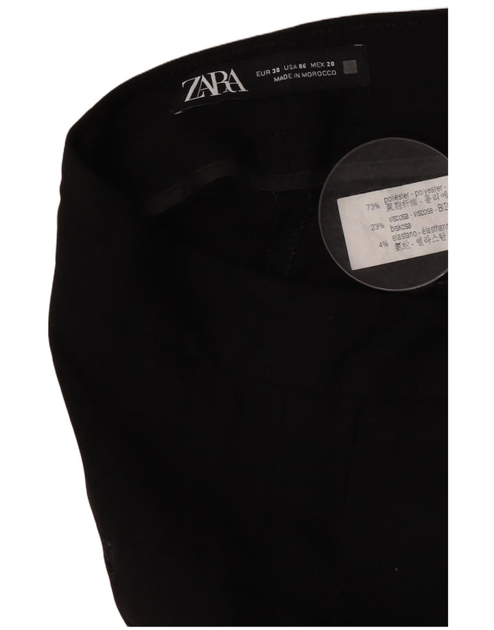 Pantaloni corti slim da donna Zara EU 38 Small W28 L26 poliestere nero