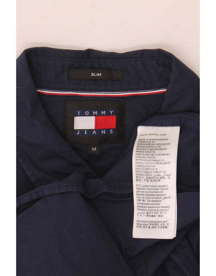 Camicia slim da uomo Tommy Hilfiger cotone medio blu navy