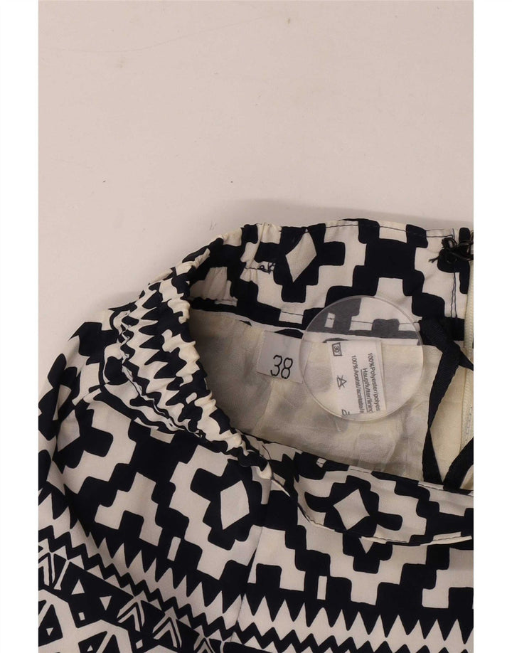 Gonna a tubino vintage da donna EU 38 media W30 poliestere geometrico nero