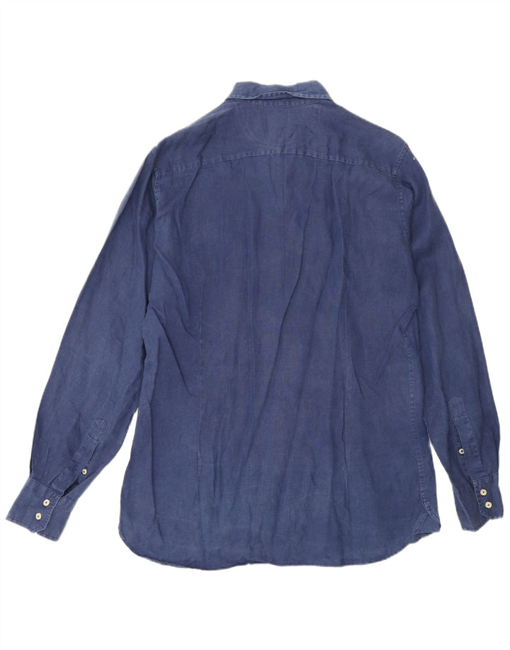 Camicia da uomo Best Company Lino medio blu navy