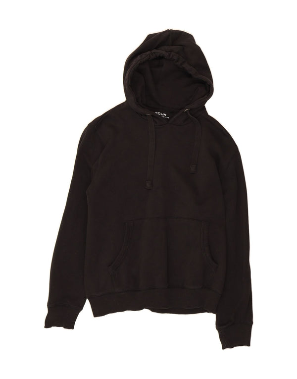FCUK Womens Oversized Hoodie Jumper UK 14 Medium Black Cotton