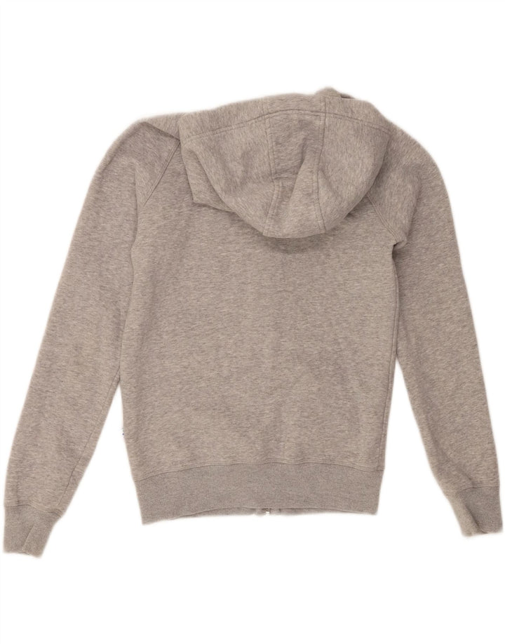 Maglione con cappuccio e zip grafica da donna Adidas UK 8 piccolo cotone grigio