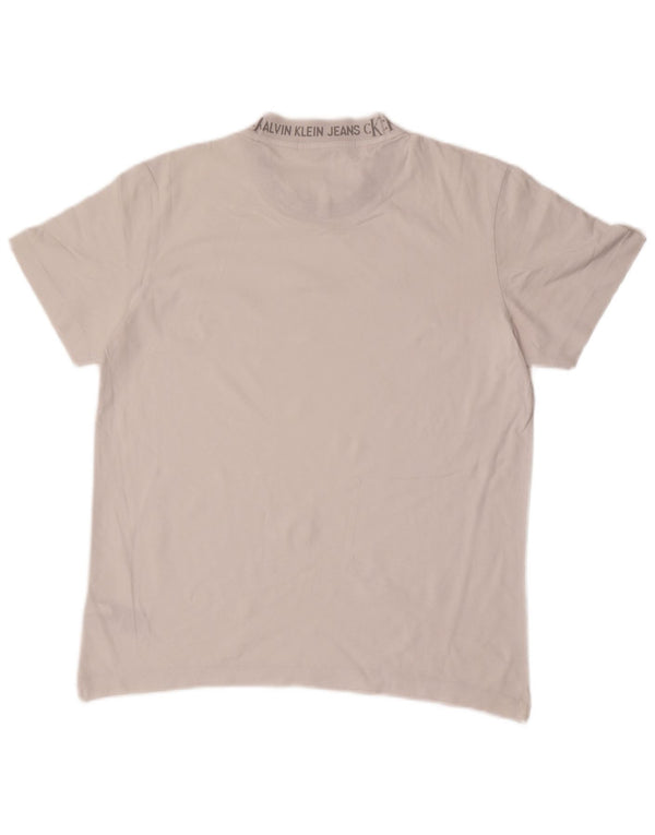 Calvin Klein Jeans T-shirt grafica da uomo Top grande in cotone bianco