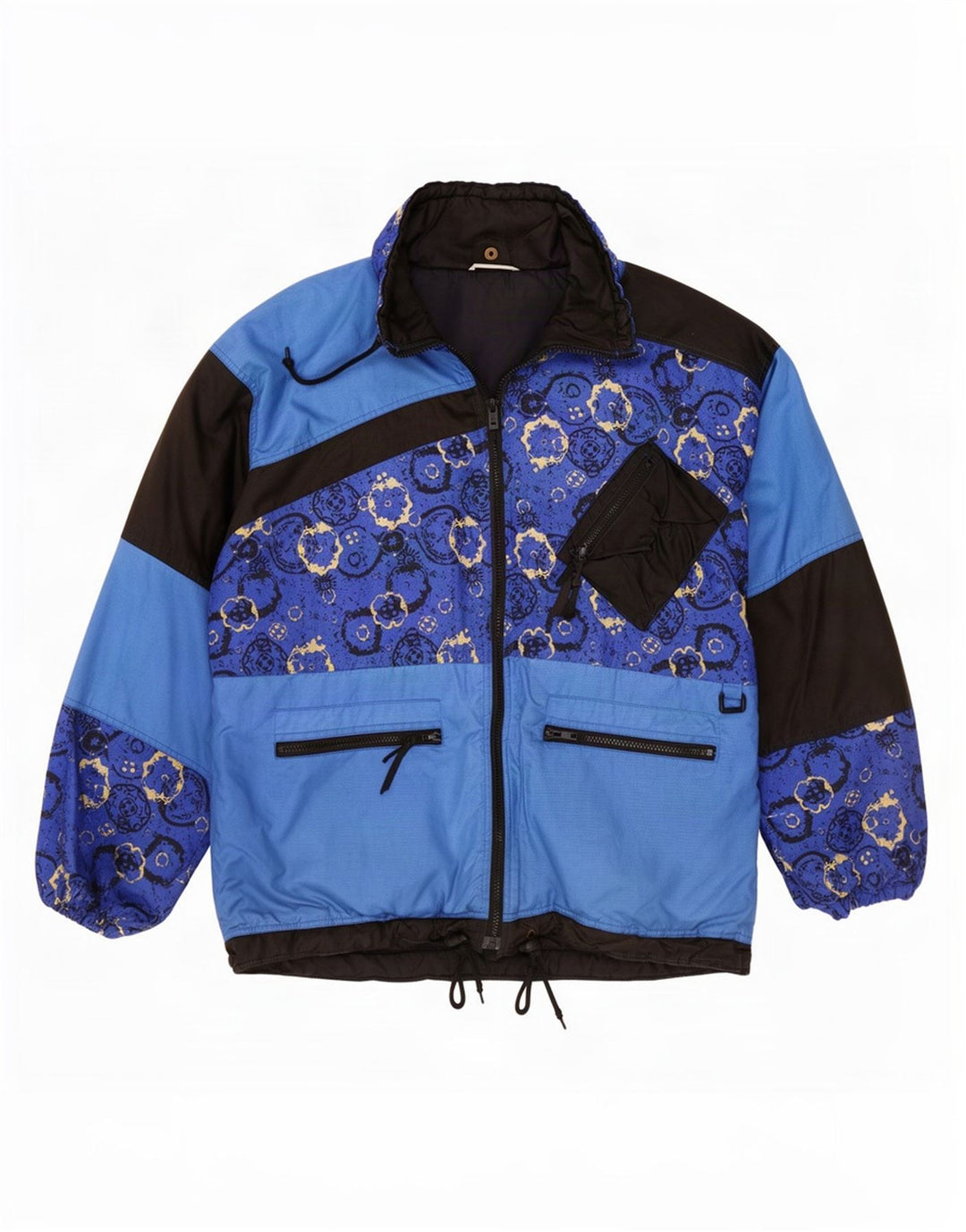 Giacca da sci vintage da uomo UK 40 Large Blue Colourblock