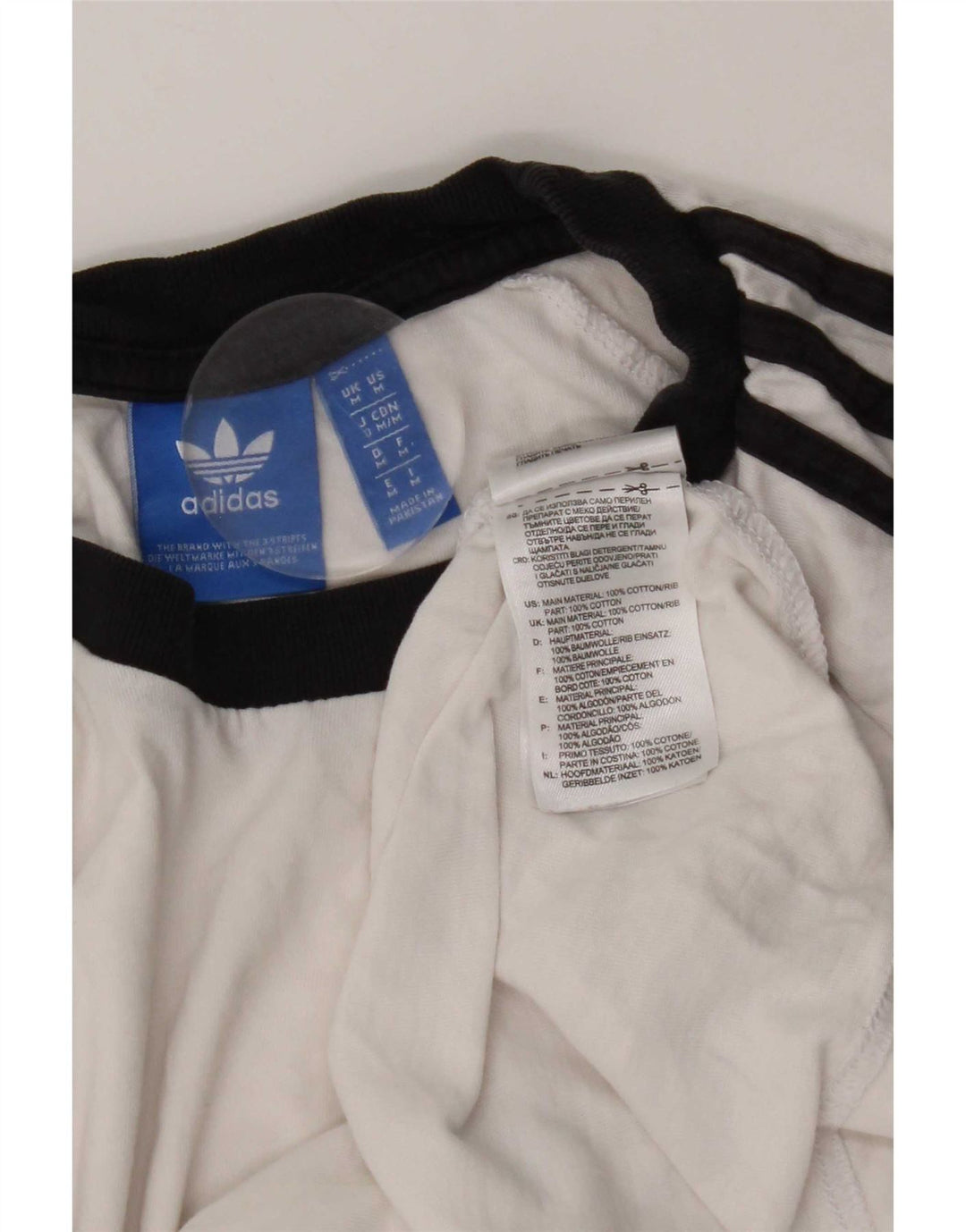 T-shirt da uomo Adidas Top in cotone color block bianco medio