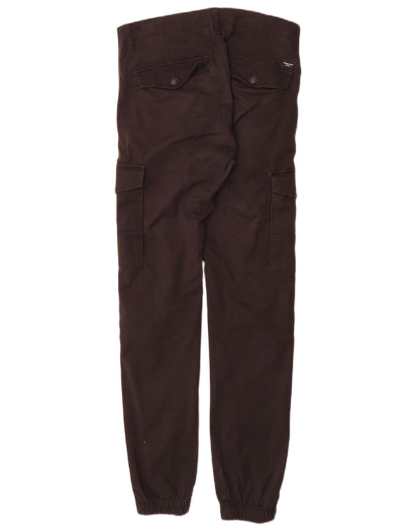 Pantaloni cargo da jogging affusolati da uomo Jack & Jones W29 L34 cotone nero