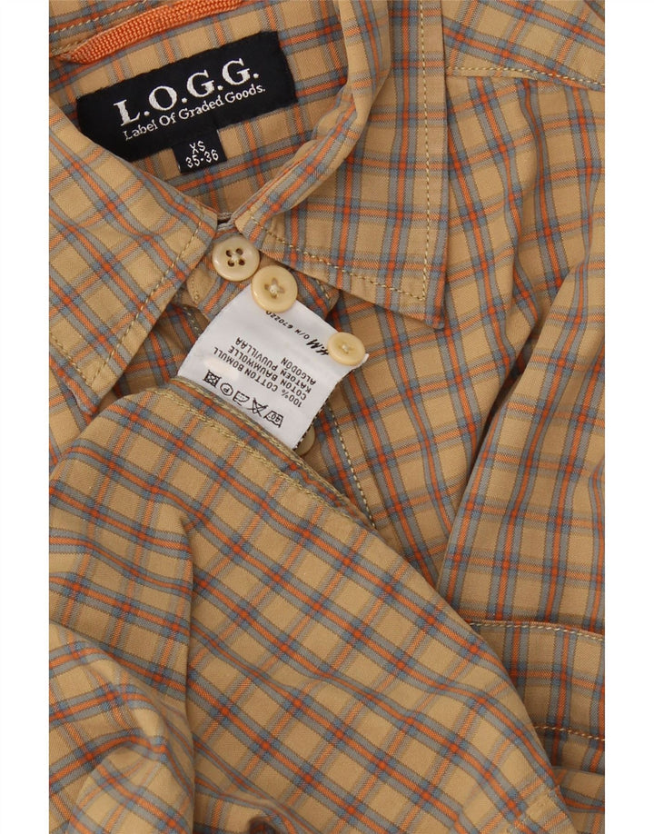H&M Mens Shirt XS Brown Check Cotton Vintage H&M and Second-Hand H&M from Messina Hembry 