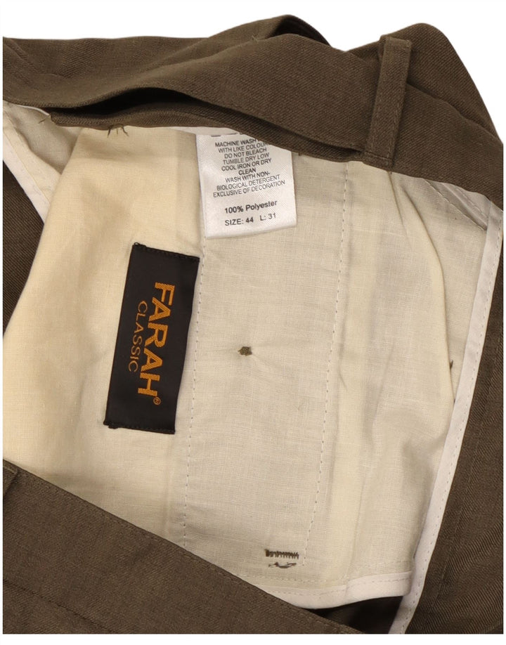 Pantaloni chino dritti da uomo Farah W44 L31 poliestere kaki