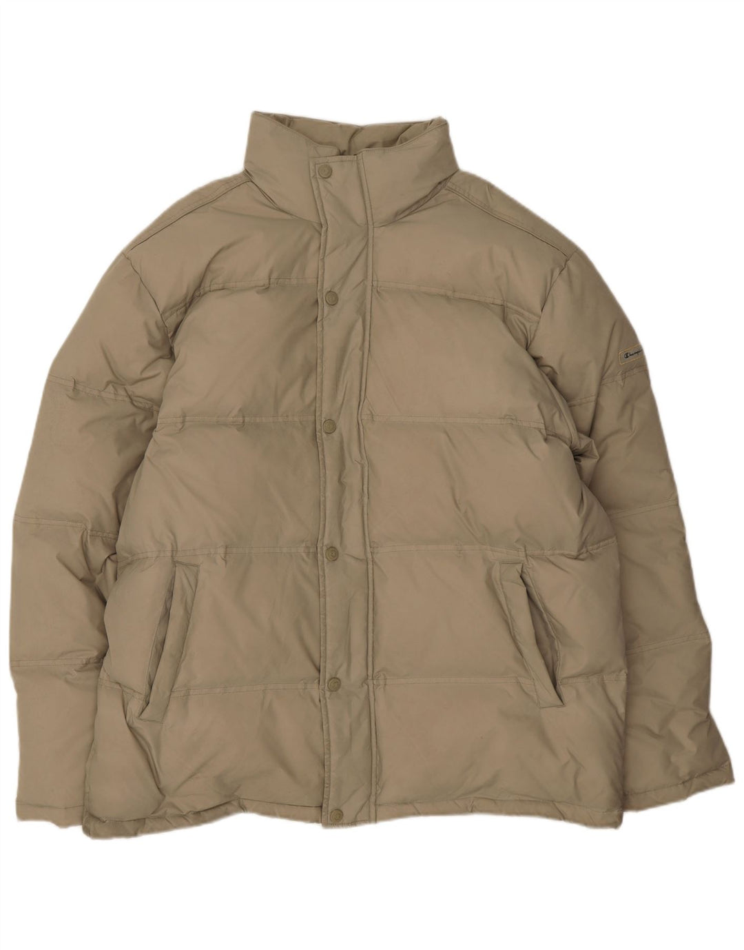 Giacca imbottita con cappuccio da uomo Champion UK 42 XL Beige poliammide