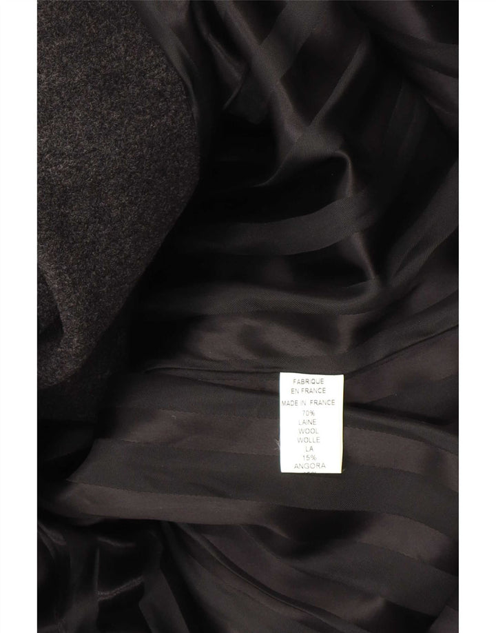 Soprabito vintage da donna UK 10 piccolo in lana grigia