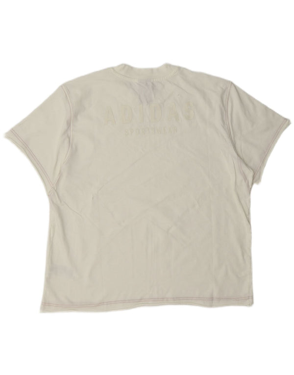 T-shirt Adidas da donna Top UK 16/18 grande cotone bianco