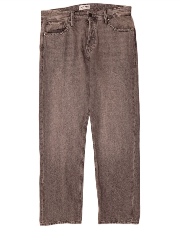 Jeans slim da uomo Jack & Jones W33 L32 cotone grigio