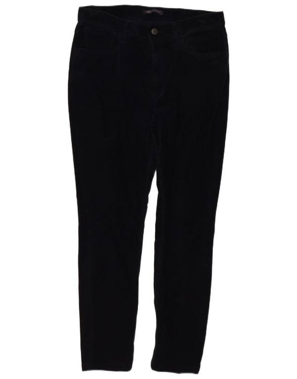 Pantaloni slim in velluto a coste da donna Marks & Spencer UK 14 Large W32 L27 Blu navy