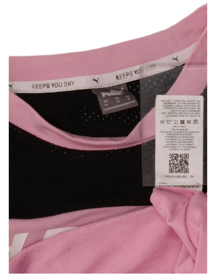 PUMA T-shirt grafica da donna Top UK 18 XL Cotone color block rosa