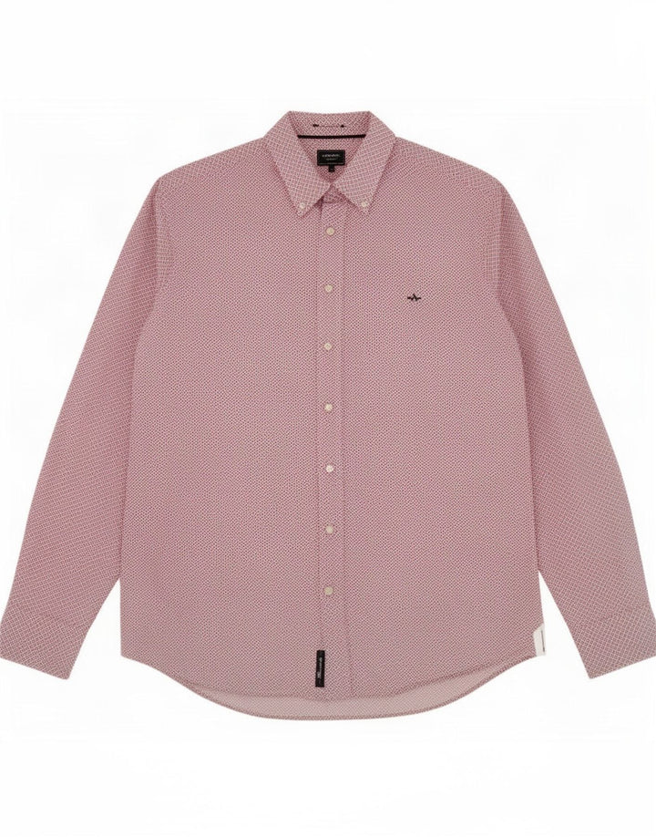 Camicia aderente da uomo Arrow taglia 39 15 1/2 rosso medio geometrico
