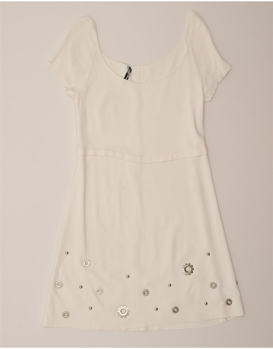 Abito da donna con spalle scoperte Blumarine UK 10 piccolo in viscosa bianca