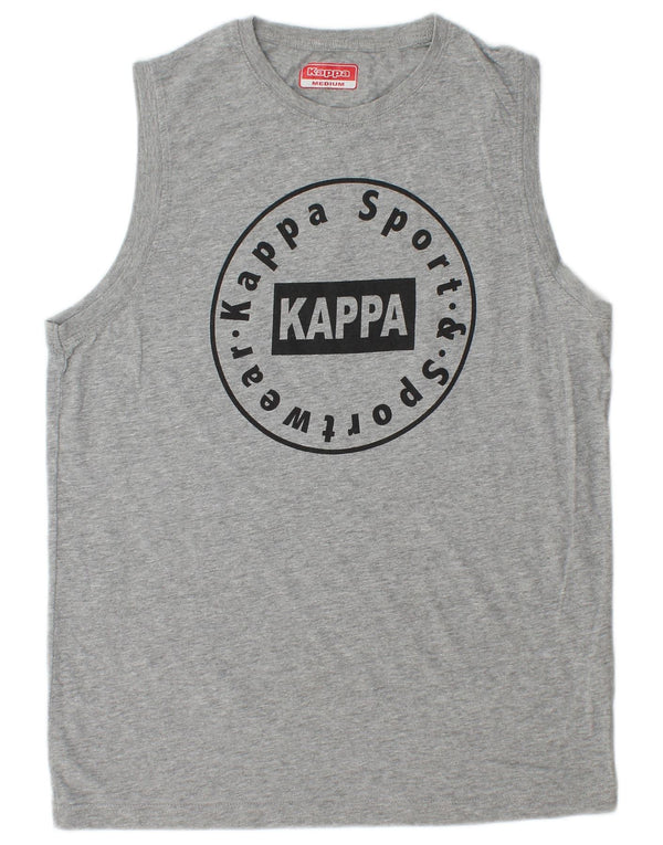 Canotta grafica da uomo Kappa in cotone mélange grigio medio