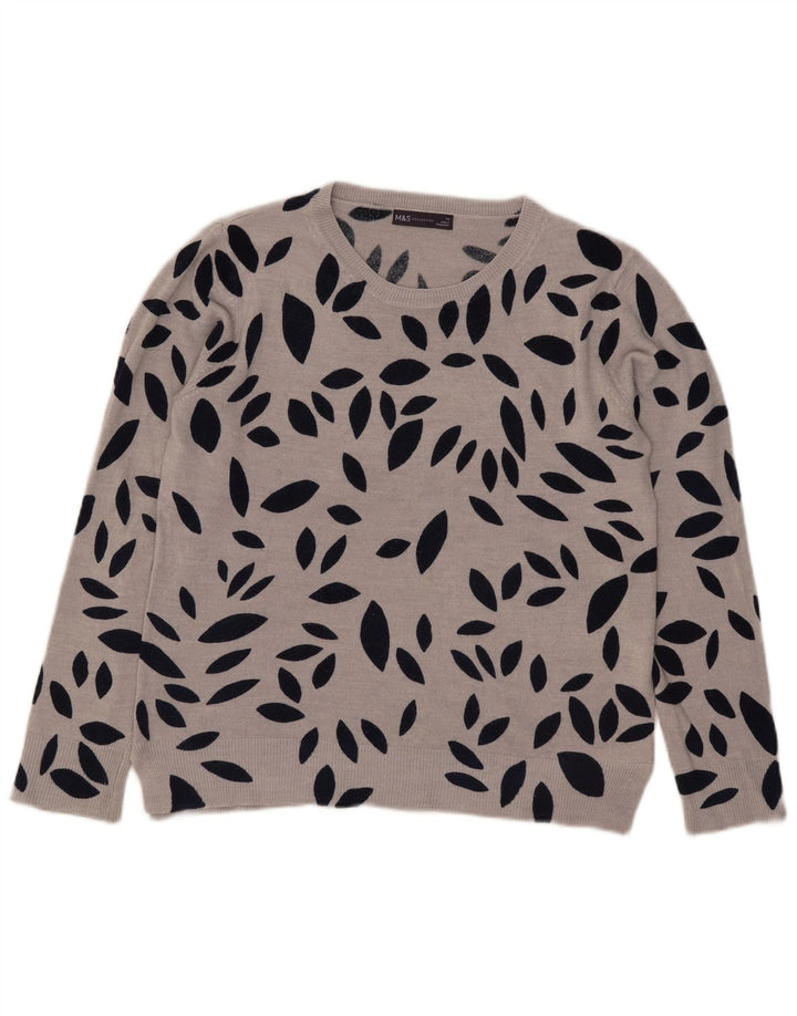 Maglione maglione con scollo a barca da donna Marks & Spencer UK 14 grande grigio