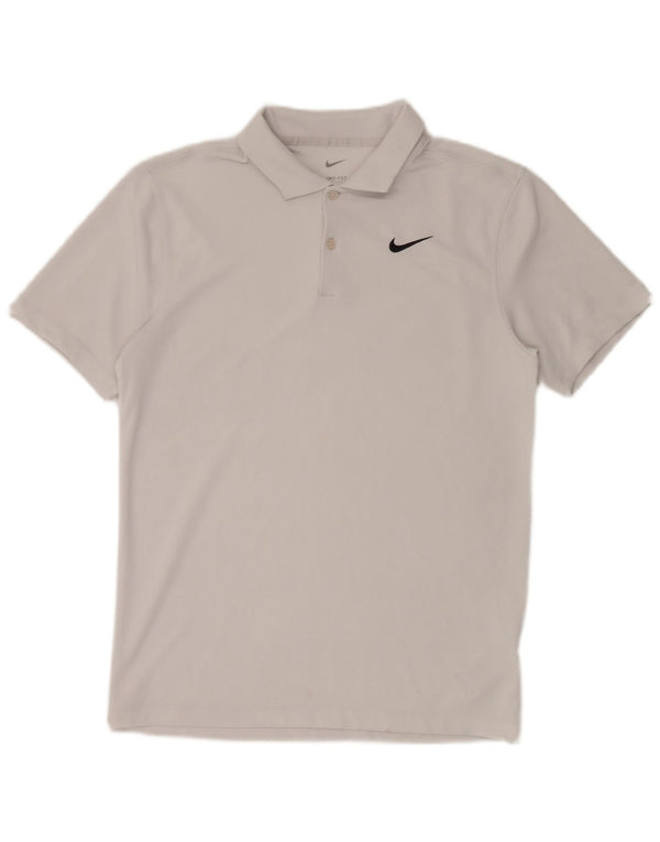 Nike Mens Dri Fit Polo Shirt Small Grey Polyester
