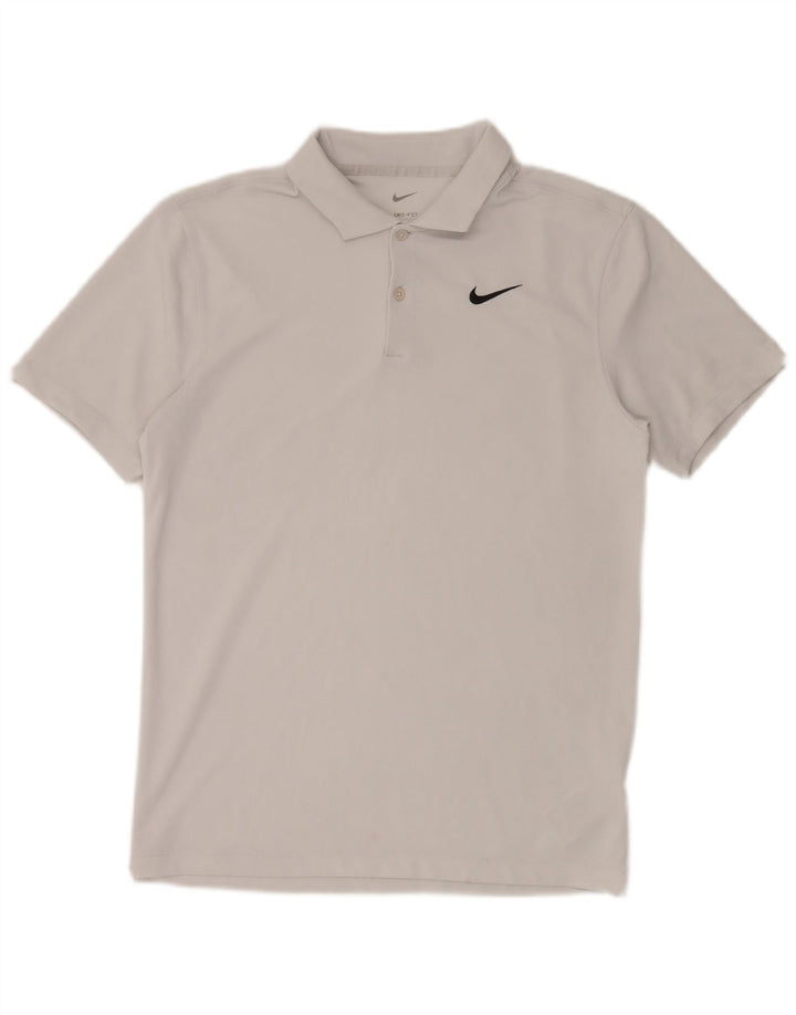Polo Nike Dri Fit da uomo piccola in poliestere grigio