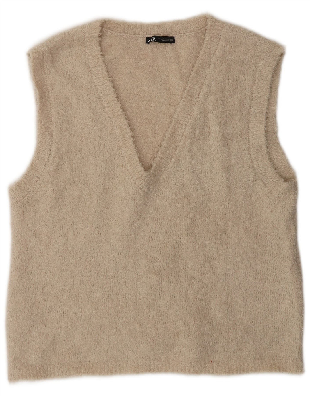 Canotta canotta da donna Zara UK 14 Poliestere beige medio