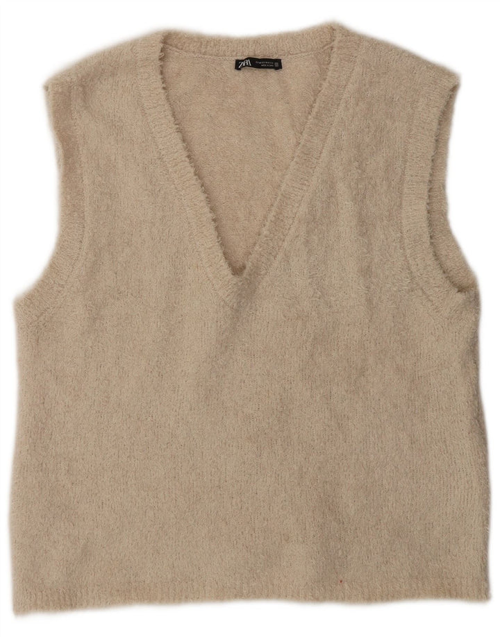 Canotta canotta da donna Zara UK 14 Poliestere beige medio