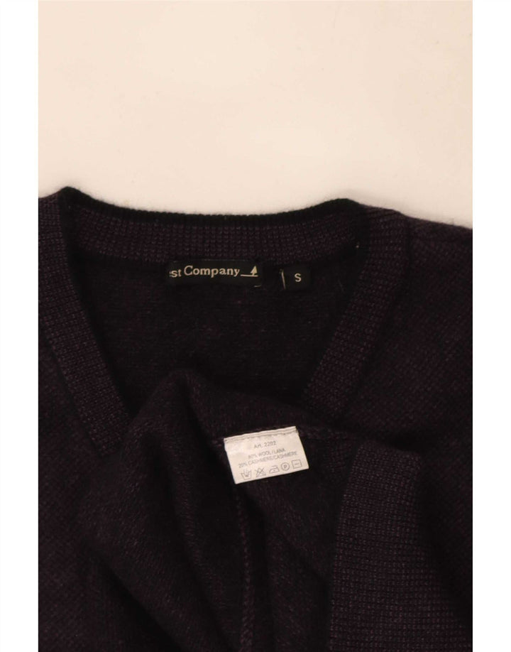 Best Company Maglione da uomo con scollo a V piccolo in lana viola