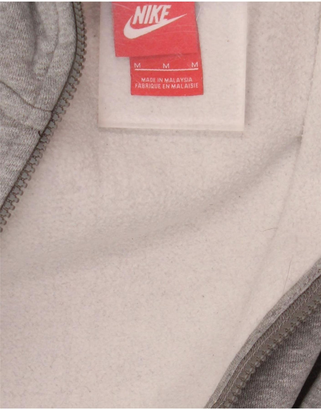 Felpa con cappuccio e zip Nike da uomo in cotone grigio medio sportivo