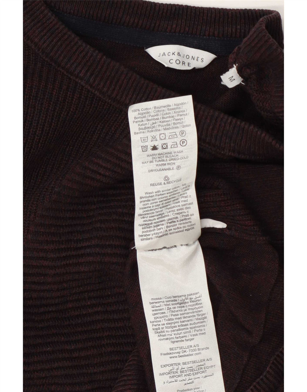 Jack & Jones Maglione da uomo Core Regular Fit con scollo a barca Bordeaux medio