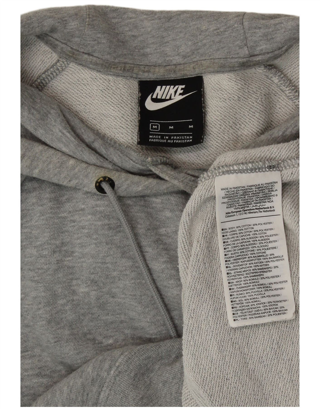Maglione con cappuccio da donna NIKE UK 14 cotone grigio medio