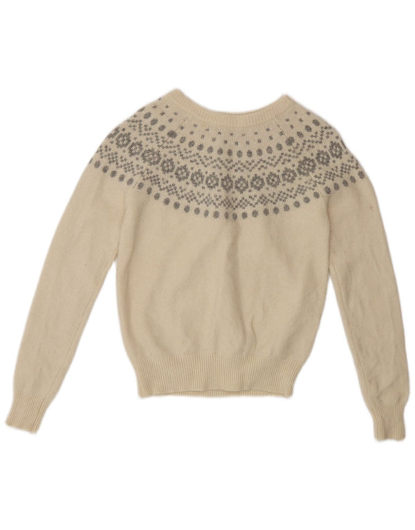 Maglione maglione girocollo da donna Jack Wills UK 4 XS Off White Fair Isle