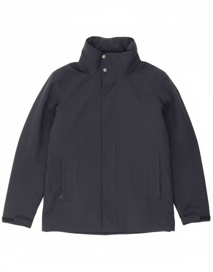 Giacca a vento con cappuccio da uomo Slam UK 36 piccola in nylon blu navy