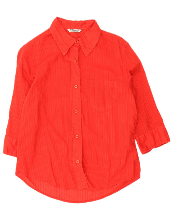 Camicia a maniche a 3/4 da donna Woolrich UK 14 Cotone rosso medio