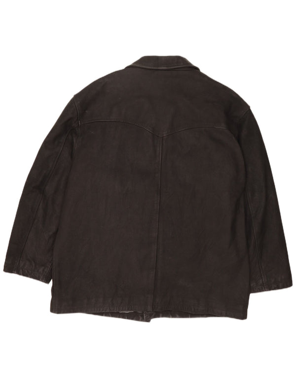 Giacca in pelle vintage da uomo UK 42 XL nera