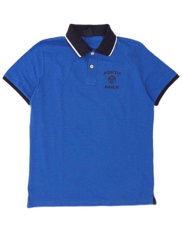 Polo da uomo North Sails 2XS in cotone color block blu