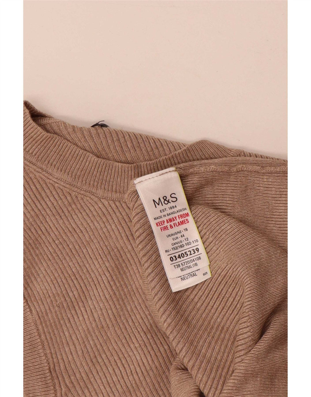 Canotta da donna Marks & Spencer UK 16 grande in viscosa marrone