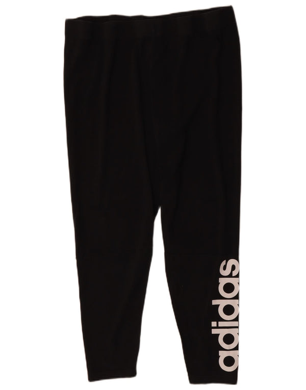 Leggings grafici da donna ADIDAS UK 24/26 2XL Cotone nero
