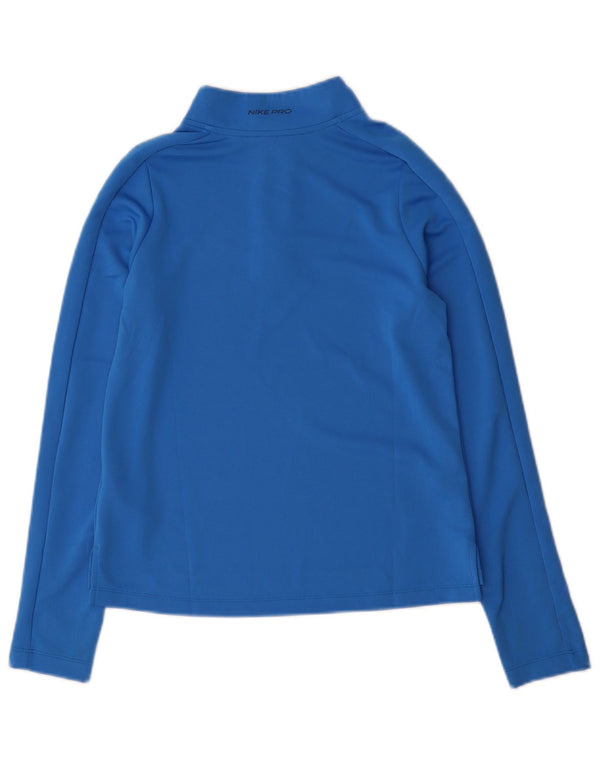 Top della tuta pullover Nike Dri Fit con zip e collo per ragazze, 12-13 anni, grande blu