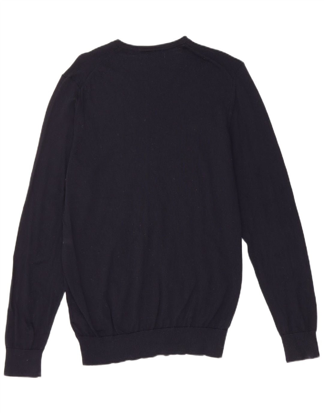 Maglione da uomo con scollo a V Marks & Spencer medio in lana merino blu navy