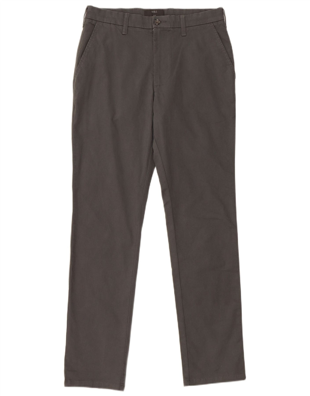 Pantaloni chino slim da uomo Marks & Spencer W30 L31 cotone grigio