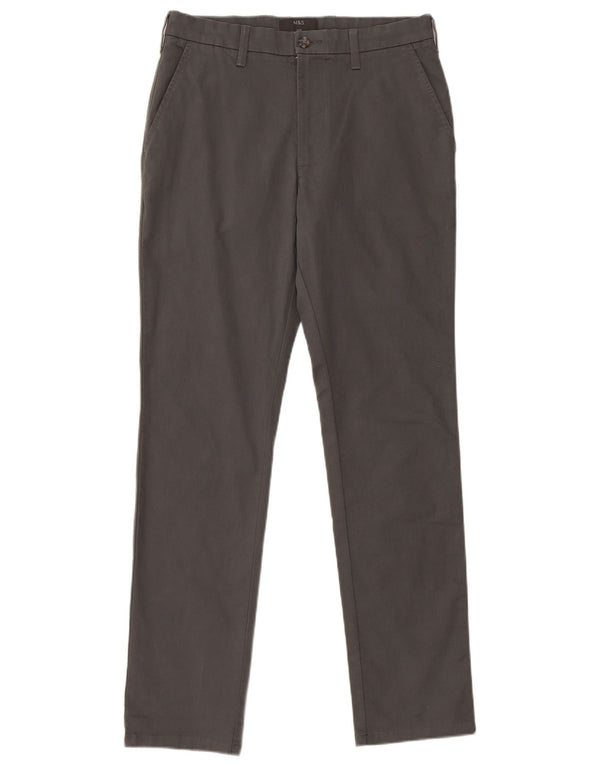 Pantaloni chino slim da uomo Marks & Spencer W30 L31 cotone grigio