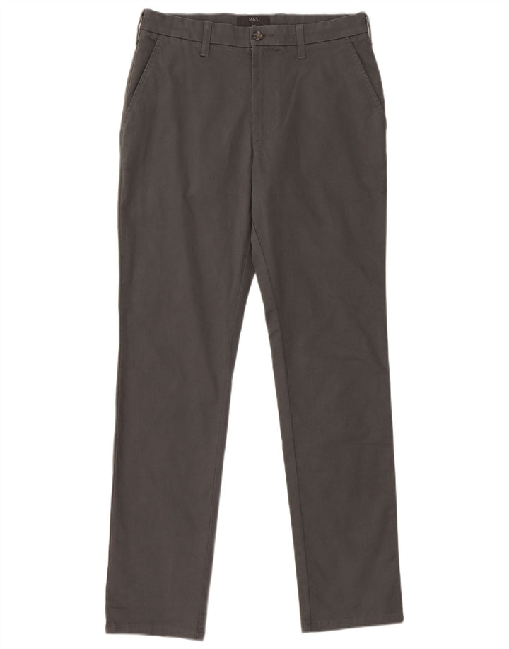Pantaloni chino slim da uomo Marks & Spencer W30 L31 cotone grigio