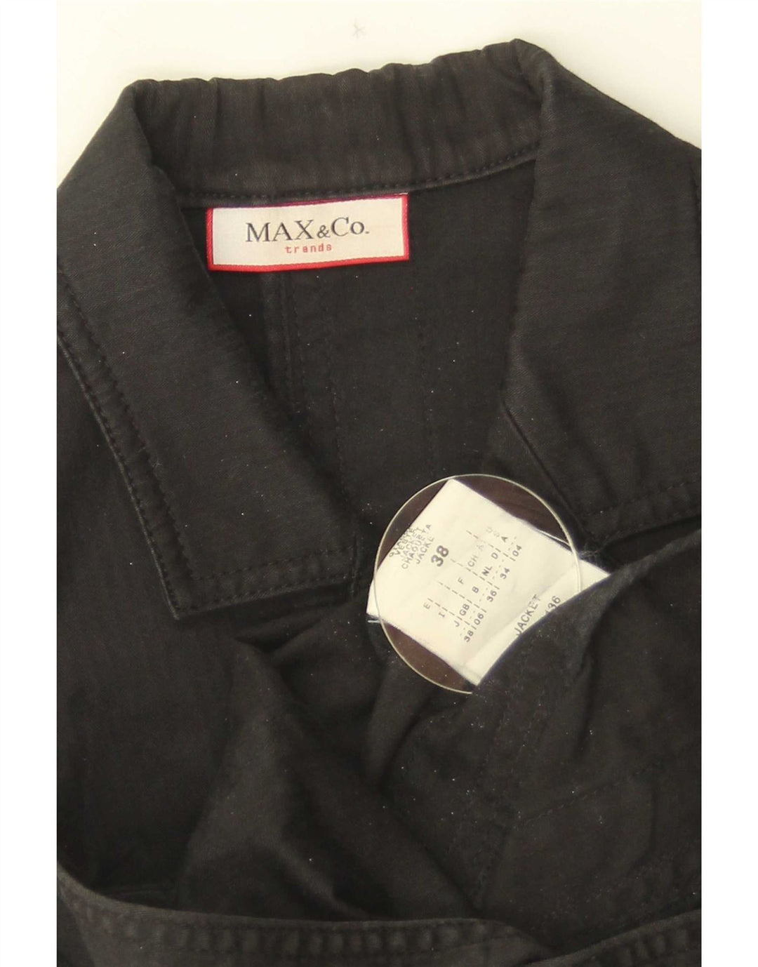 Max & Co. Giacca blazer da donna a 2 bottoni con maniche a 3/4 UK 6 XS cotone nero