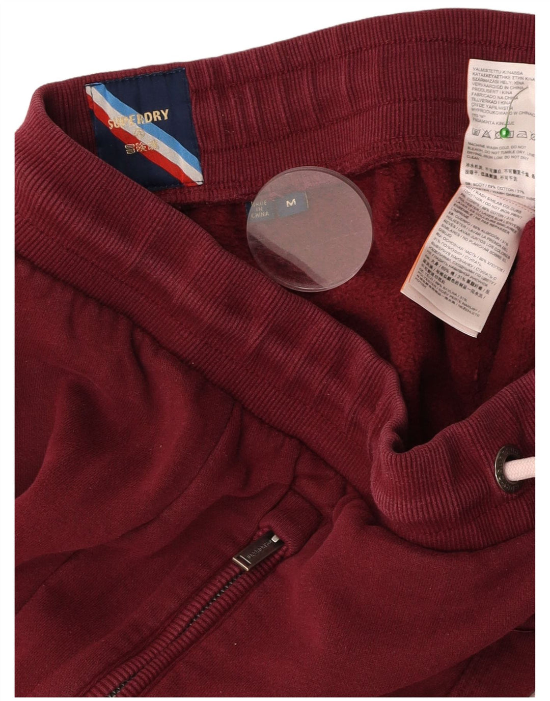 Pantaloni da tuta con grafica da uomo SUPERDRY Joggers in cotone bordeaux medio
