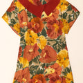 Abito vintage da donna a trapezio UK 14 medio floreale multicolore