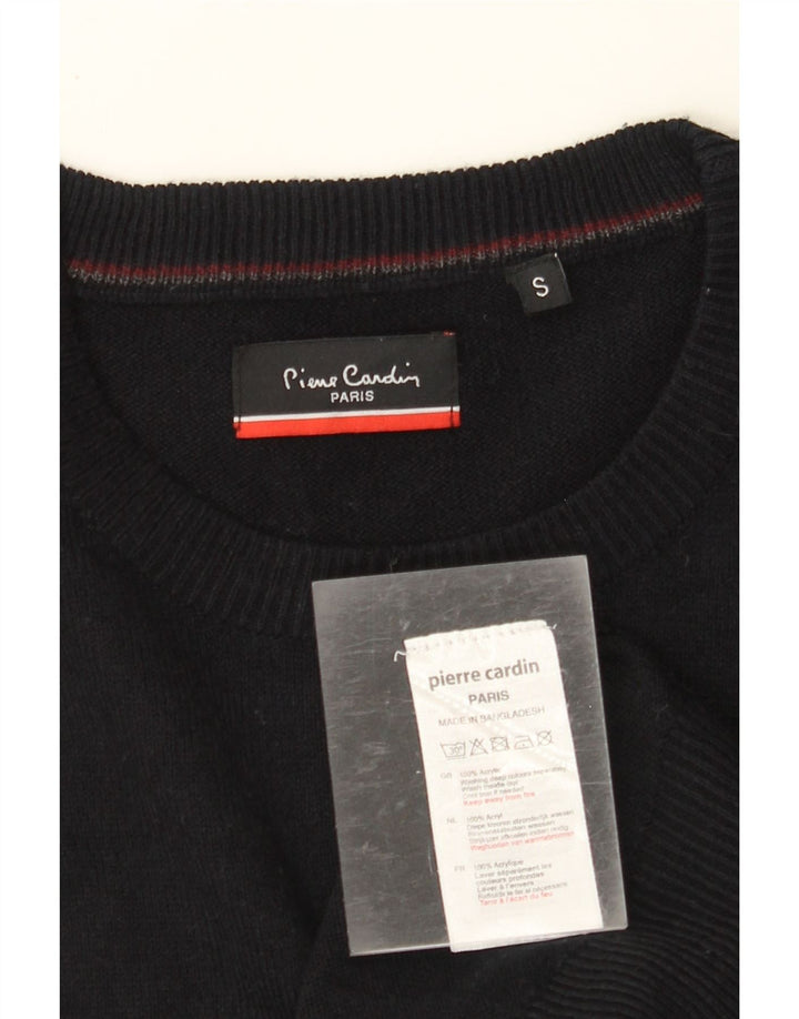 PIERRE CARDIN Maglione maglione girocollo da uomo piccolo acrilico nero
